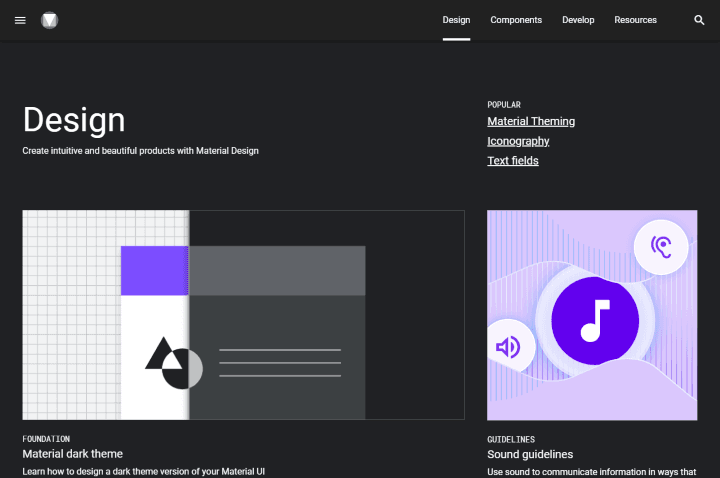 Captura de pantalla de Material Design by Google