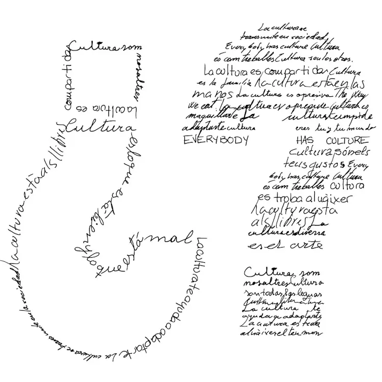 Caligrama de Andrés Marín Jarque para el Museo Valenciano de Etnología