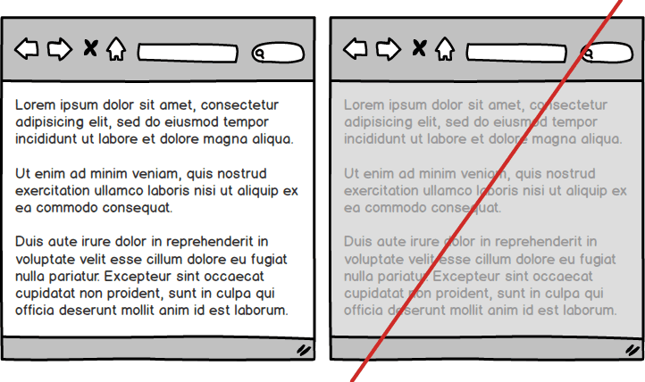 Ilustración de la segunda pauta de accesibilidad: Los textos deben tener suficiente contraste de color con el fondo