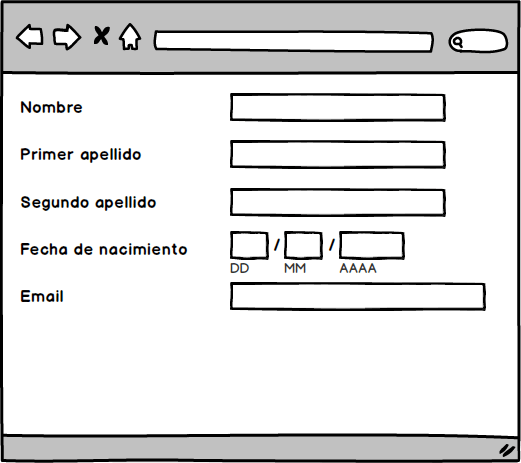 Formulario con las etiquetas alineadas a la izquierda