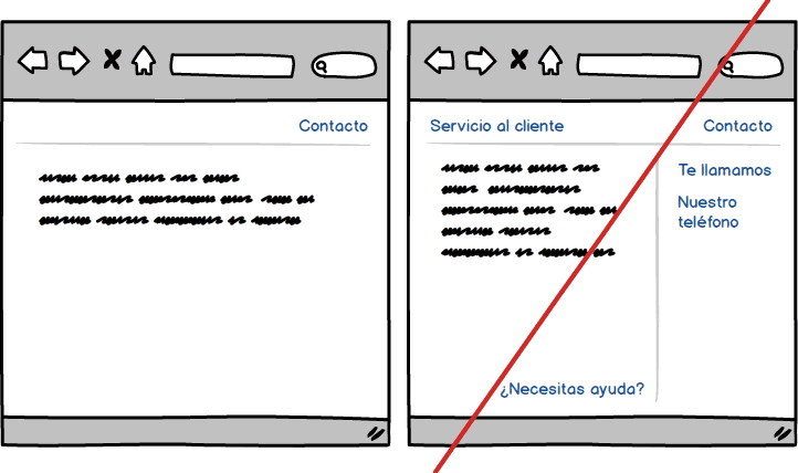 Ilustración del tip 2 de usabilidad: unifica funcionalidades similares