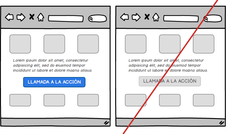 Ilustración del tip 6 de usabilidad: destacar las llamadas a la acción