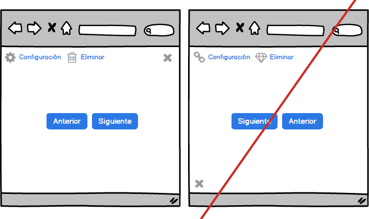 Ilustración del tip 8 de usabilidad: no reinventes la rueda; utiliza convenciones